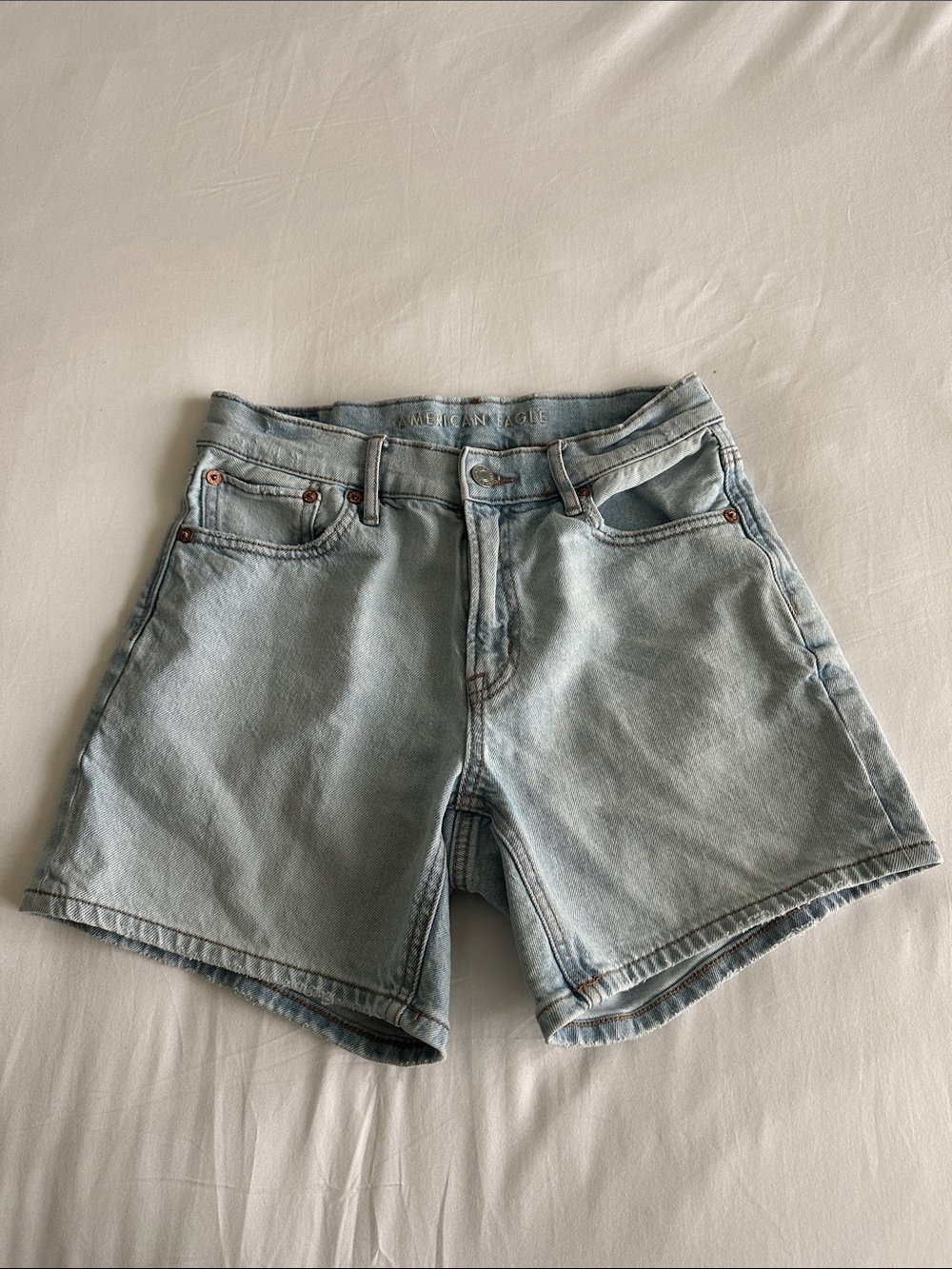 American Eagle Outfitters Relaxed Strigid Light Blue Denim Shorts